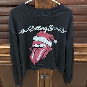NWT Rolling Stones Christmas cropped sweatshirt size XL